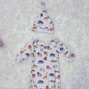 Newborn Knotted Gown and Hat